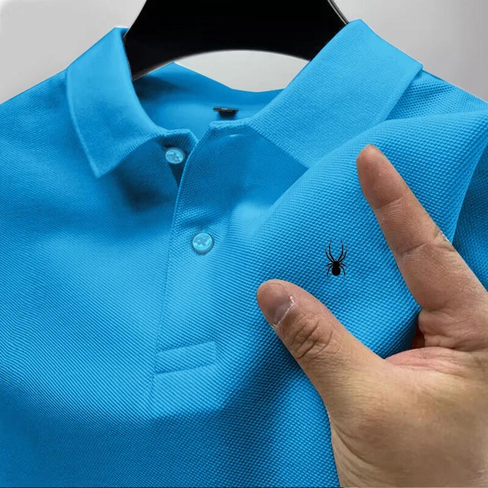 Polo décontracté respirant et confortable pour homme, couleur unie, haute qualité, manches courtes –