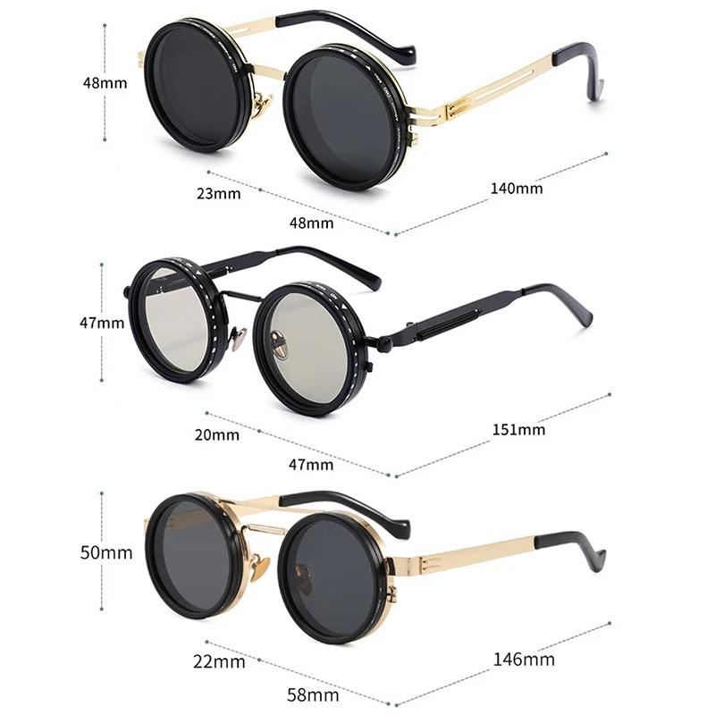SHAUNA rétro métal rond Punk ND9 niveaux réglable gradation lunettes de soleil femmes polarisées UV4