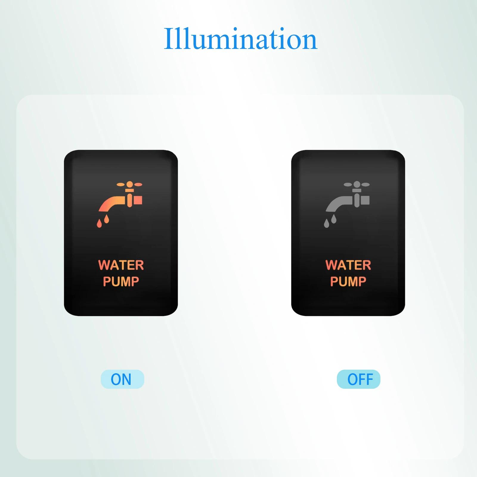 Interrupteur à bouton-poussoir LED orange 12V pour Toyota Hilux Land Cruiser Prado 150 200 4Runner R