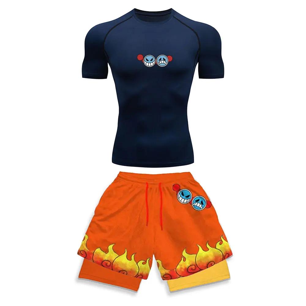 2025 Costume de sport de compression imprimé à la mode Vêtements d'été Costume athlétique pour homme