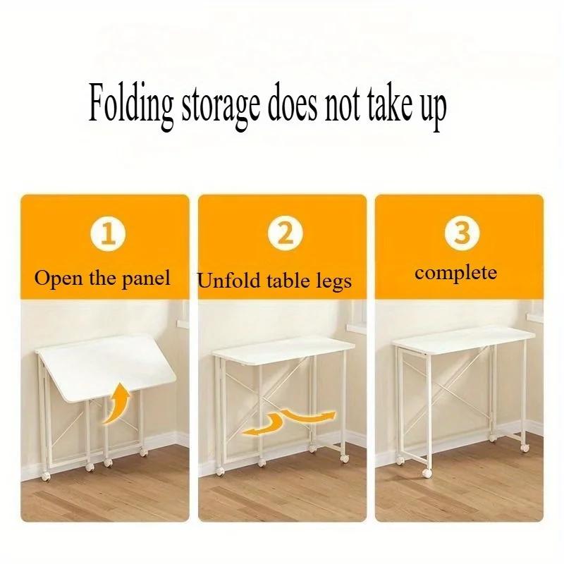 Petit bureau pliant, bureau de chambre à coucher, bureau d'écriture simple pour étudiant
