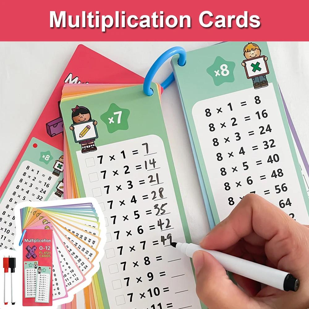 0-12 tableaux de multiplication, cartes de table de temps, outil d'apprentissage des mathématiques à