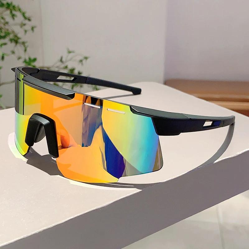 1/2 pièces mode monobloc Anti UV hommes lunettes en plein air marque miroir sport lunettes de soleil