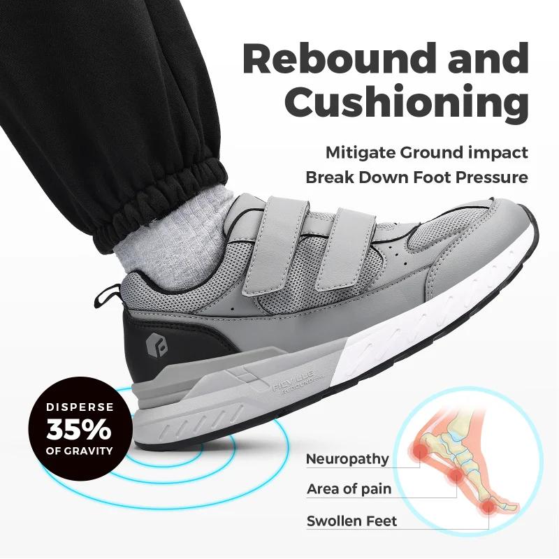 Chaussures de sport pour hommes, large largeur avec sangles réglables, basses, antidérapantes, légèr