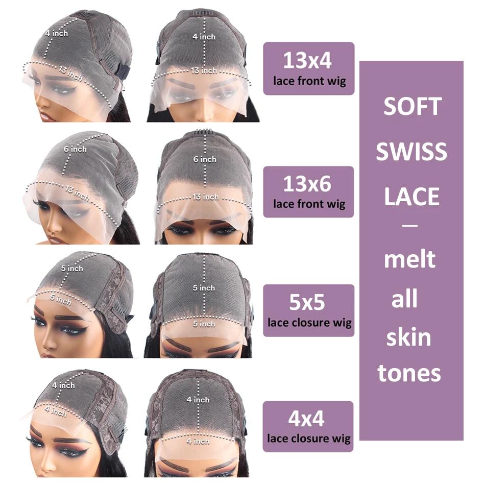 WiggKnitting-Perruque de Cheveux Humains Naturels Ondulés, Dentelle Frontale, Fermeture, HD, 13x6, 5