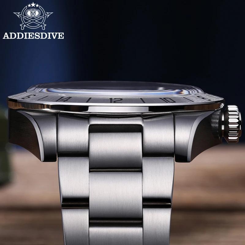 ADDIESDIVE Top marque 39mm Quartz GMT montres 20Bar étanche lumineux bulle miroir Sport verre montre