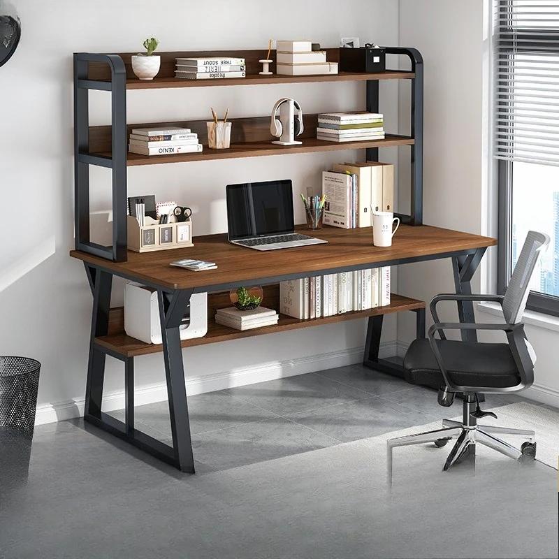 Bureau d'ordinateur durable avec étagère intégrée, bureau d'écriture pour la maison, petit bureau si