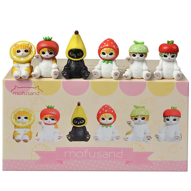 Mofusand requin chat boîte aveugle fruits animaux mignon Mini figurines Anime ornements poupées Fans