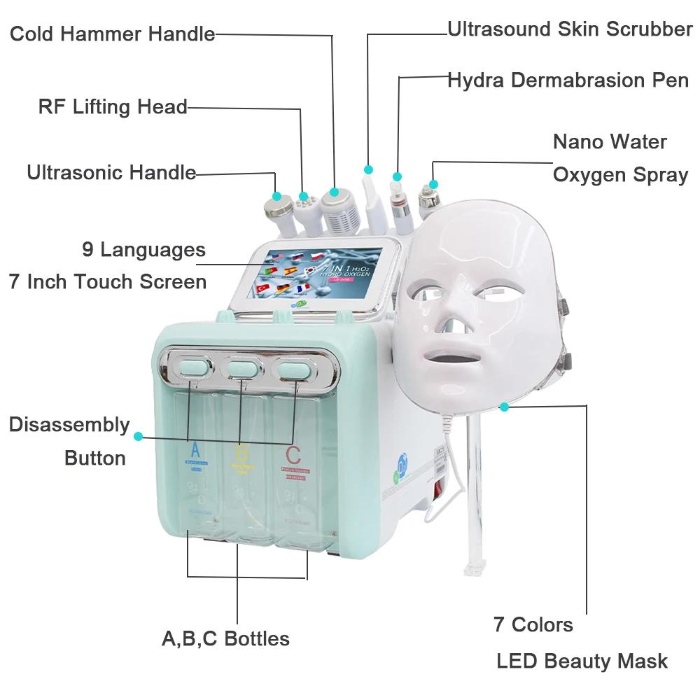 Machine faciale dermabrasion à l'eau 7 en 1, nettoyage en profondeur, soins de la peau, raffermissem