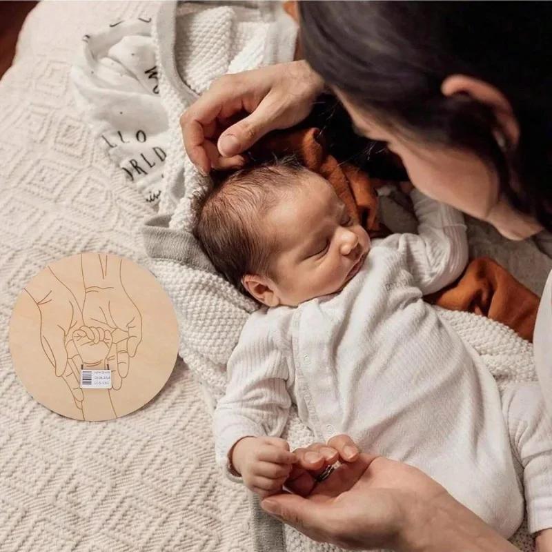Porte-souvenir gravé pour nouveau-né, accessoires de photographie, nom personnalisé, cadeau pour béb