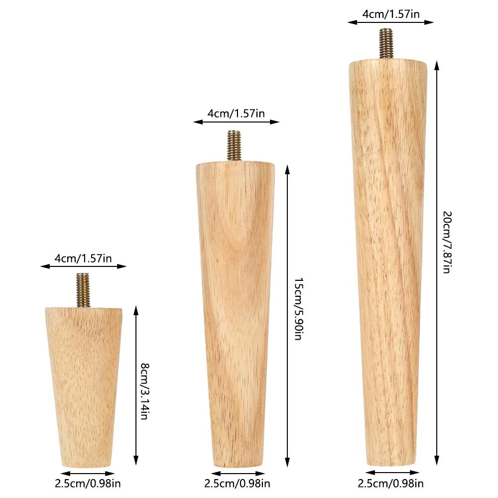 4 pièces nouveaux pieds de Table de meubles en bois massif pieds de Table d'armoire en bois meubles 