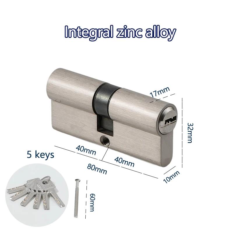 Portes et fenêtres intérieures de chambre à coucher, cylindre de serrure de 60 70 80mm, clé AB, entr