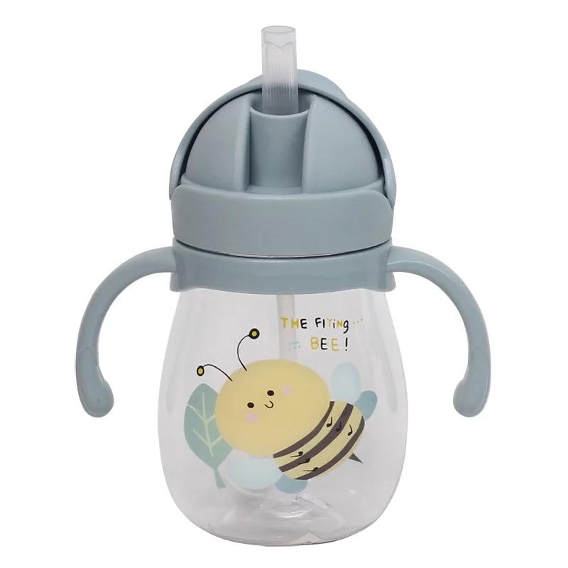Tasse d'eau en paille pour bébé, mignonne, Anti-étouffement, pour enfants de la maternelle, avec bou