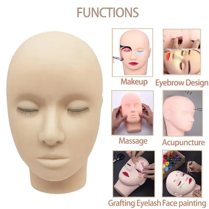 Tête de Mannequin 4D pour la Pratique de l'Extension des Cils, Outils de Formation au Greffage avec 