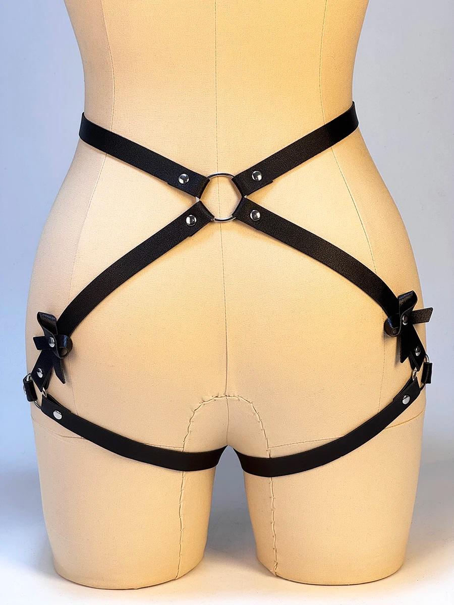 Harnais de jambe bondage sexy pour femme, ceinture punk tendance de la taille à la jambe, jarretière