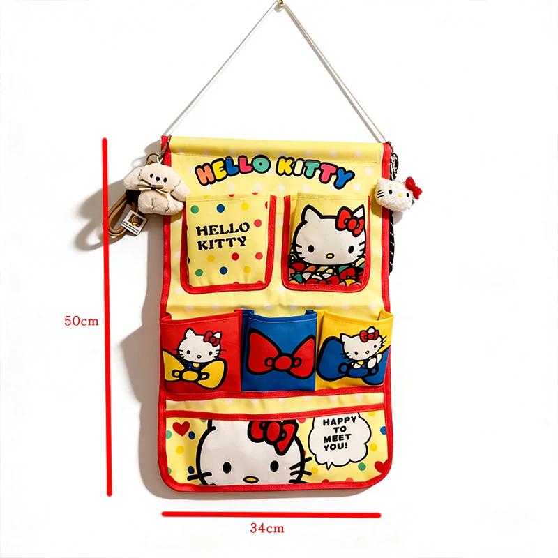 Sac de rangement mural multifonctionnel Kawaii HelloKitty, sac de rangement suspendu pour la maison,