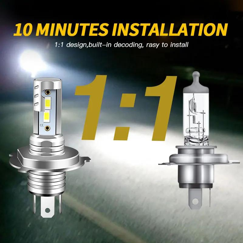 1 pièces pour Yamaha MT07 MT03 MT09 moto H4 H1S 9003 phare LED ampoules Hi/Lo 4800LM 6000K blanc CAN