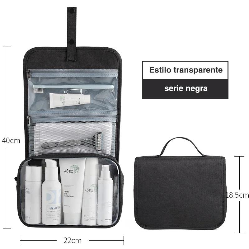 Sac de rangement cosmétique étanche, trousse de toilette pliable, séparation sèche et humide, voyage