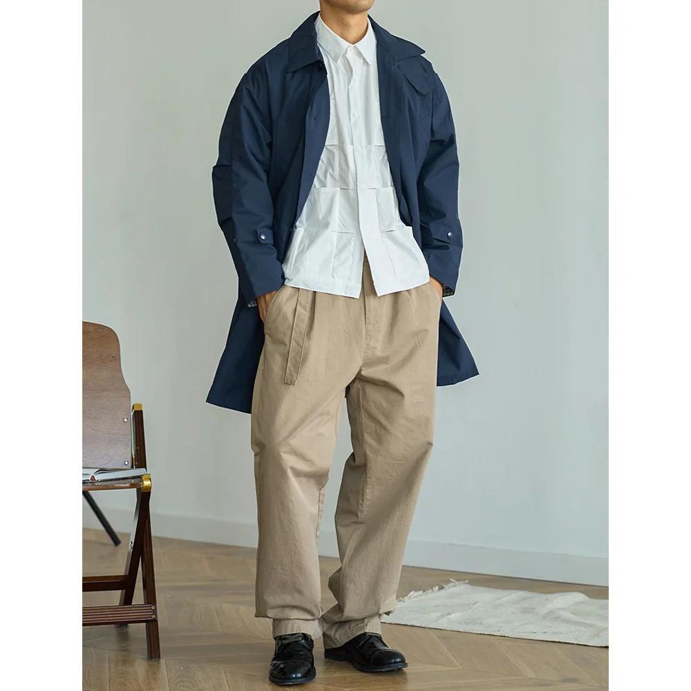 Cityboy-Trench-coat d'extérieur vintage pour hommes, Streetwear japonais, Manteau long surdimensionn