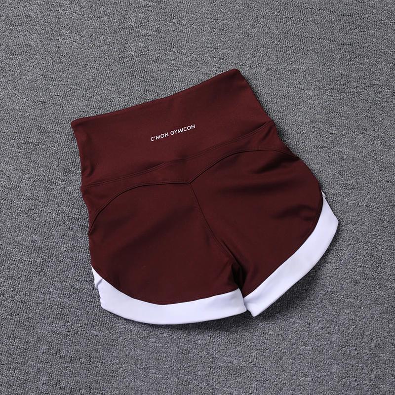 Short de sport taille haute pour les abonnés aux documents, pantalon de yoga serré, élastique, pêche
