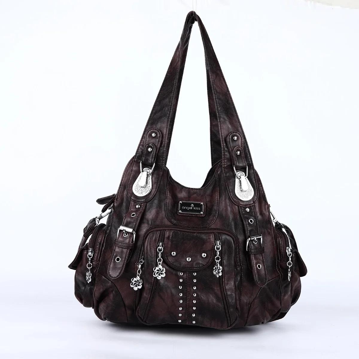 Angel Kiss – sac à bandoulière en cuir PU pour femmes, sac à main de grande capacité, sac à bandouli