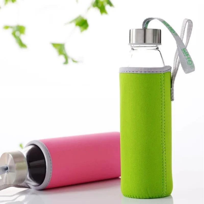 Bouteille de voyage de 550ml, bouteille d'eau en verre Portable incassable pour voiture, nouvel arri