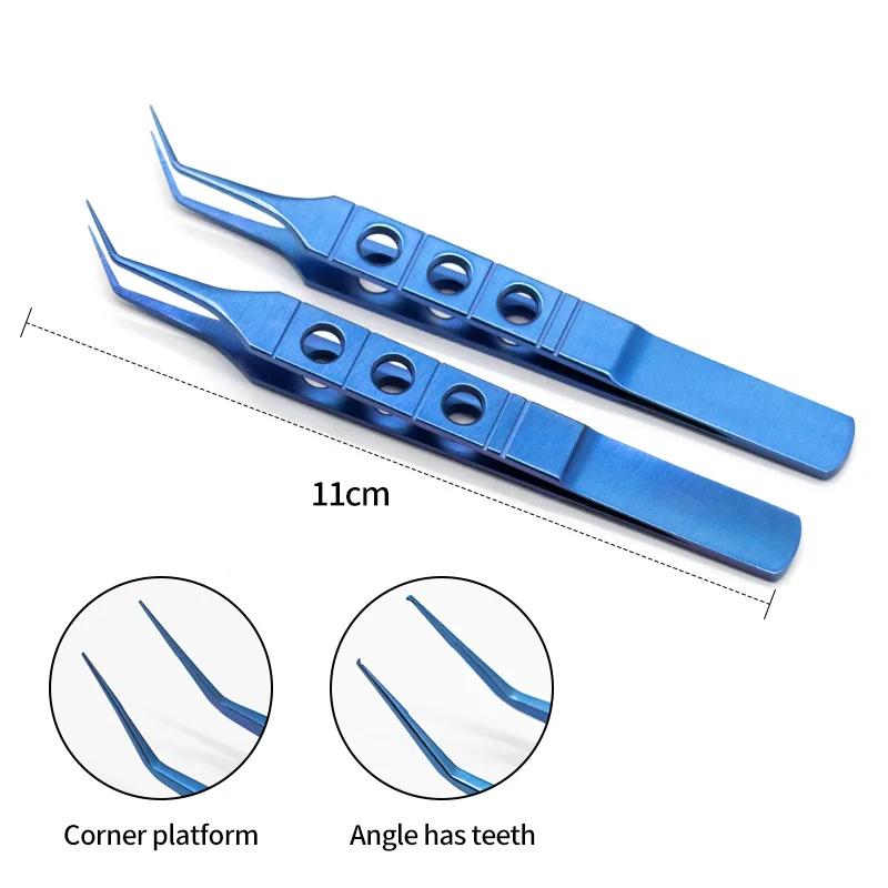 Pince ophtalmique en titane de 11cm, Micro ciseaux, Instruments microchirurgicaux en titane, pince à