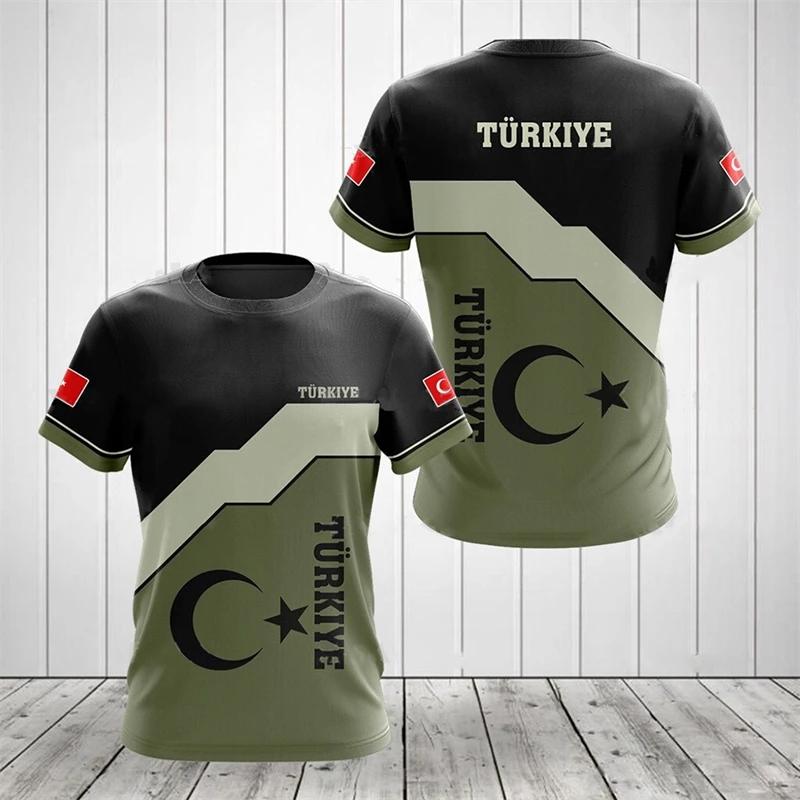 Drapeau turc Camouflage impression 3d été hommes/femmes col rond T-shirt décontracté à manches court