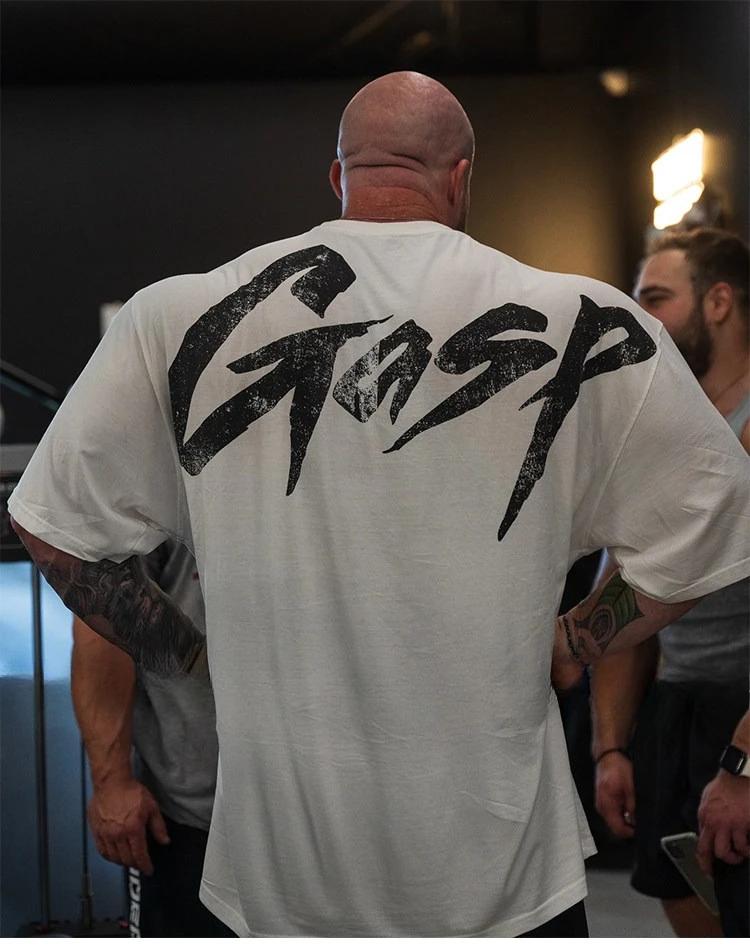 T-shirt d'été GYM American Tough Guy à manches courtes, en coton ample, pour le fitness et le sport,
