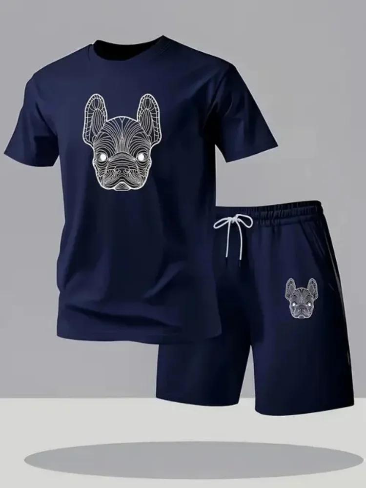 Ensemble T-shirt et short décontracté à séchage rapide pour homme, été, mode urbaine, course à pied,