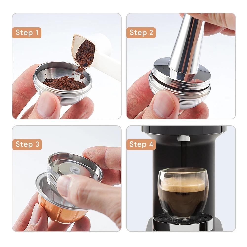 Capsule réutilisable en acier inoxydable pour Nespresso Vertuo Next Pop, filtre à café rechargeable 