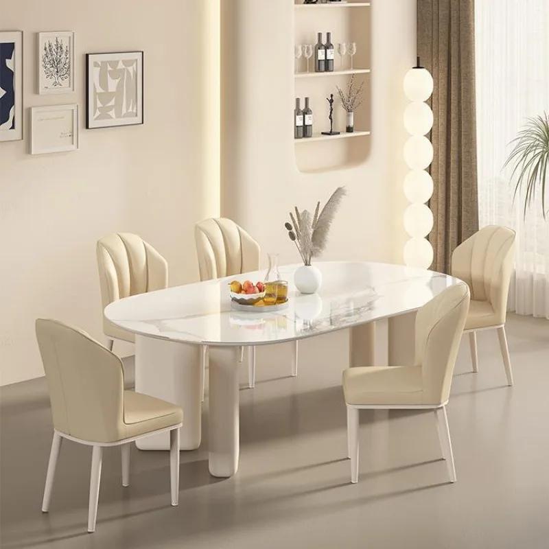Chaise de salle à manger nordique crème – Chaise longue design minimaliste, meubles de salon et de s