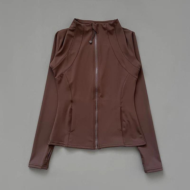Veste de Fitness à col montant pour femmes, séchage rapide, coupe ajustée, fermeture éclair, vêtemen