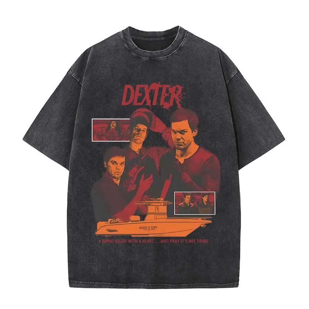 Dexter Morgan Harry's Code Vintage lavé T-shirts hommes femmes vêtements décontracté surdimensionné 