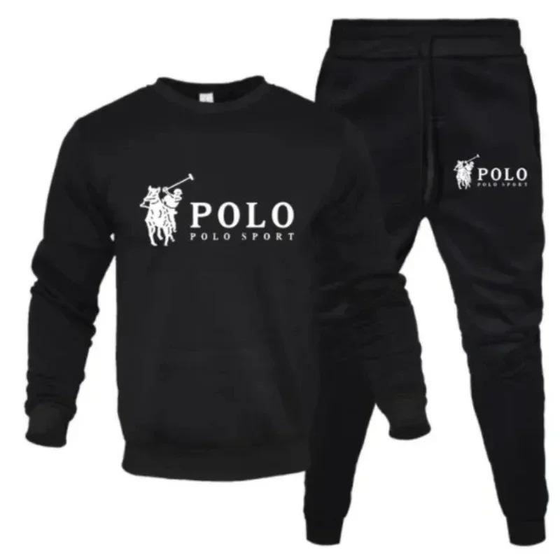 Ensemble d'automne et d'hiver pour hommes, sweat-shirt à col rond et pantalon de jogging, à la mode 