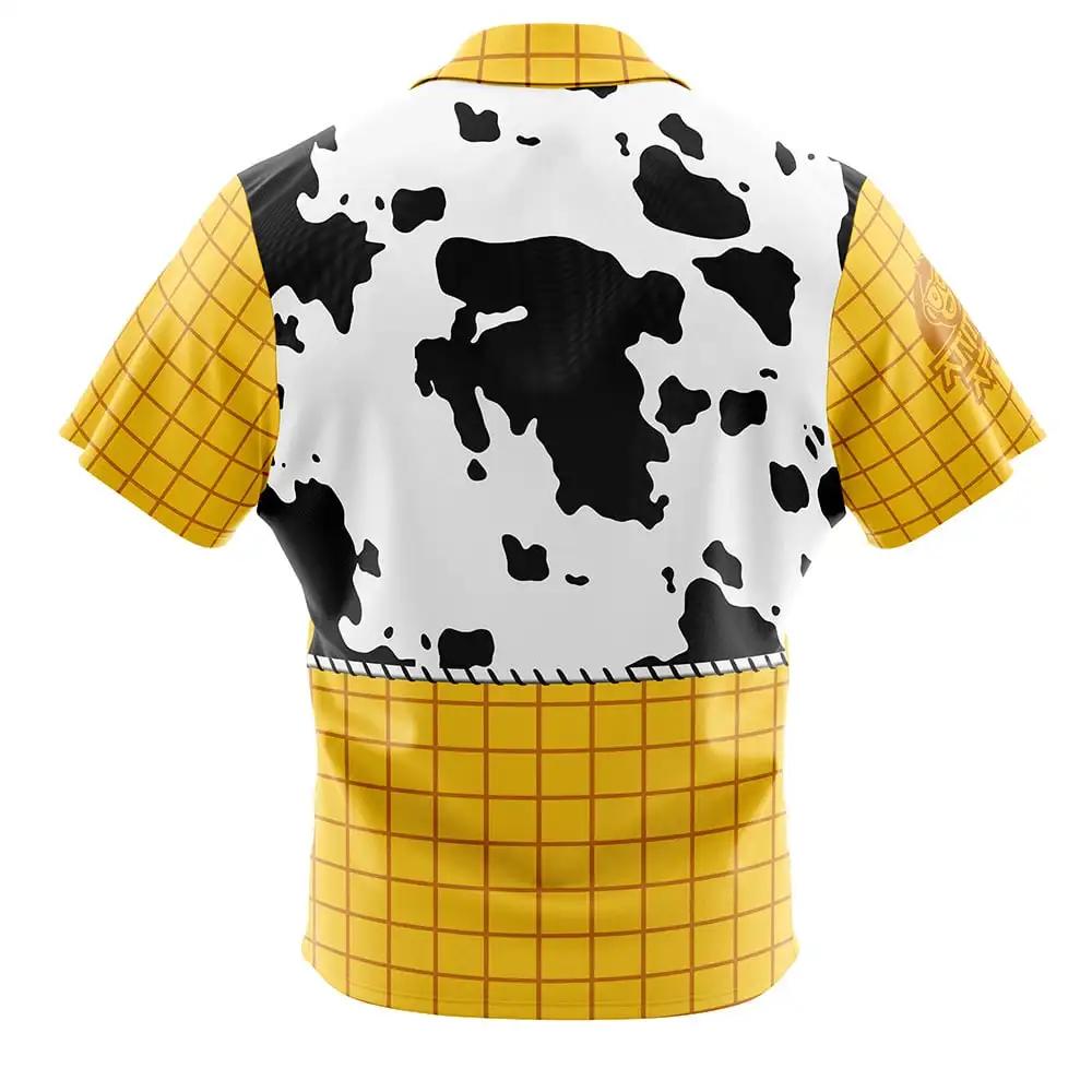 Chemise hawaïenne à boutons Woody Toy Story pour hommes, tendance de la mode, respirant, polyvalent,