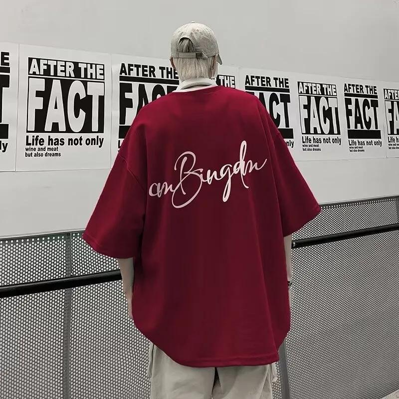 M-8XL été hommes T-shirt surdimensionné coréen décontracté Style ample lettre étoile Signature impre