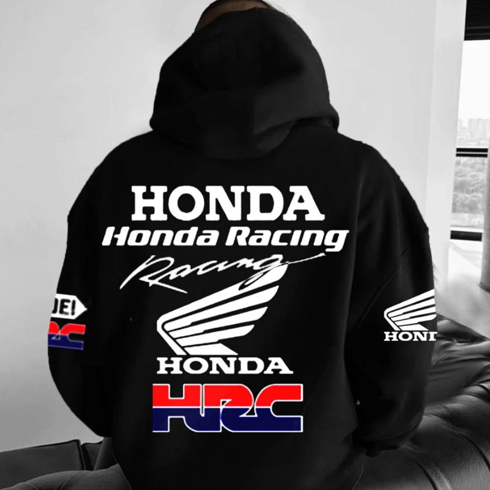 Sweat à capuche pour passionnés de moto pour hommes et femmes, pull à manches longues, imprimé Honda