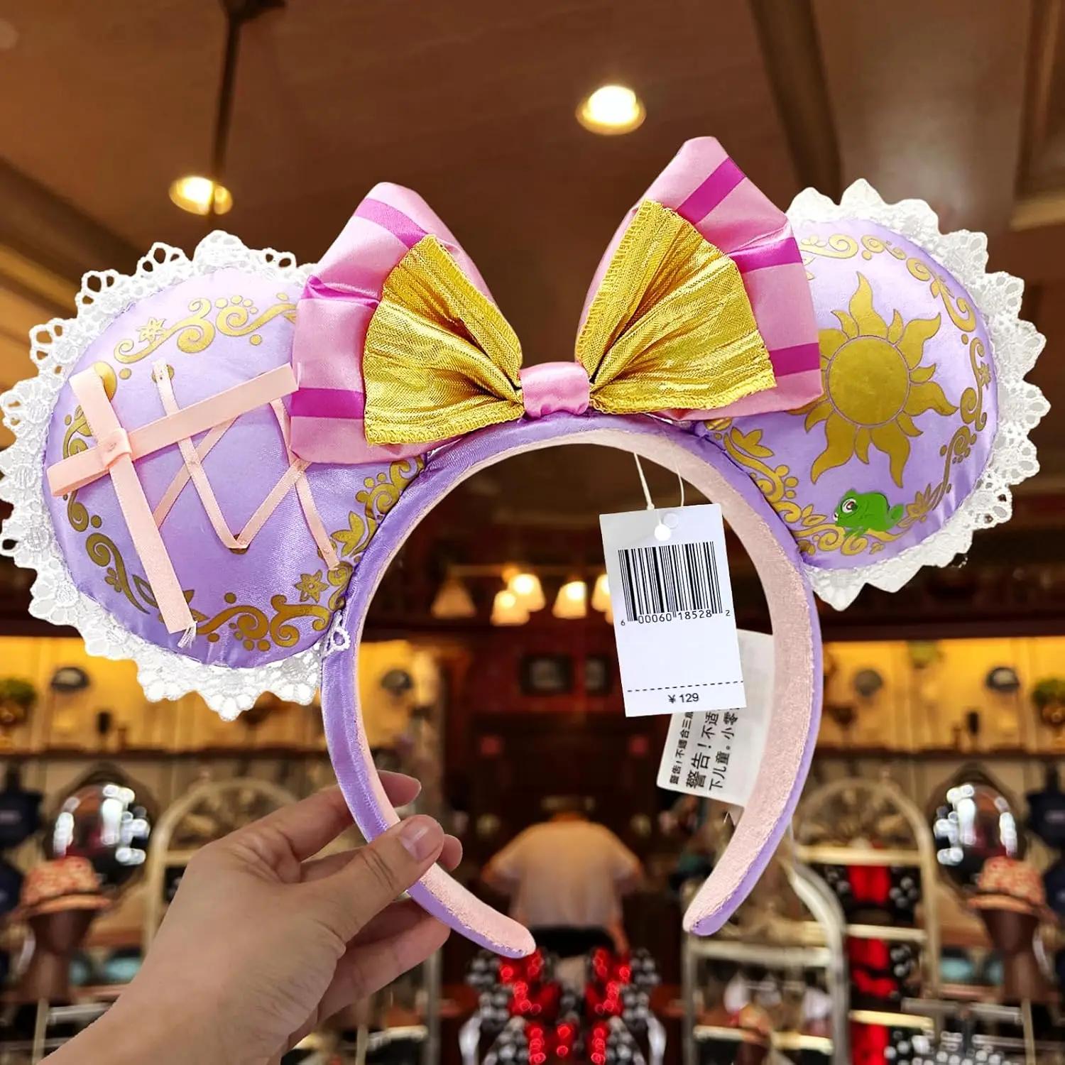 Bandeaux d'oreille Mickey Mouse Raiponce, Costume de Cosplay de princesse pour fête d'anniversaire, 