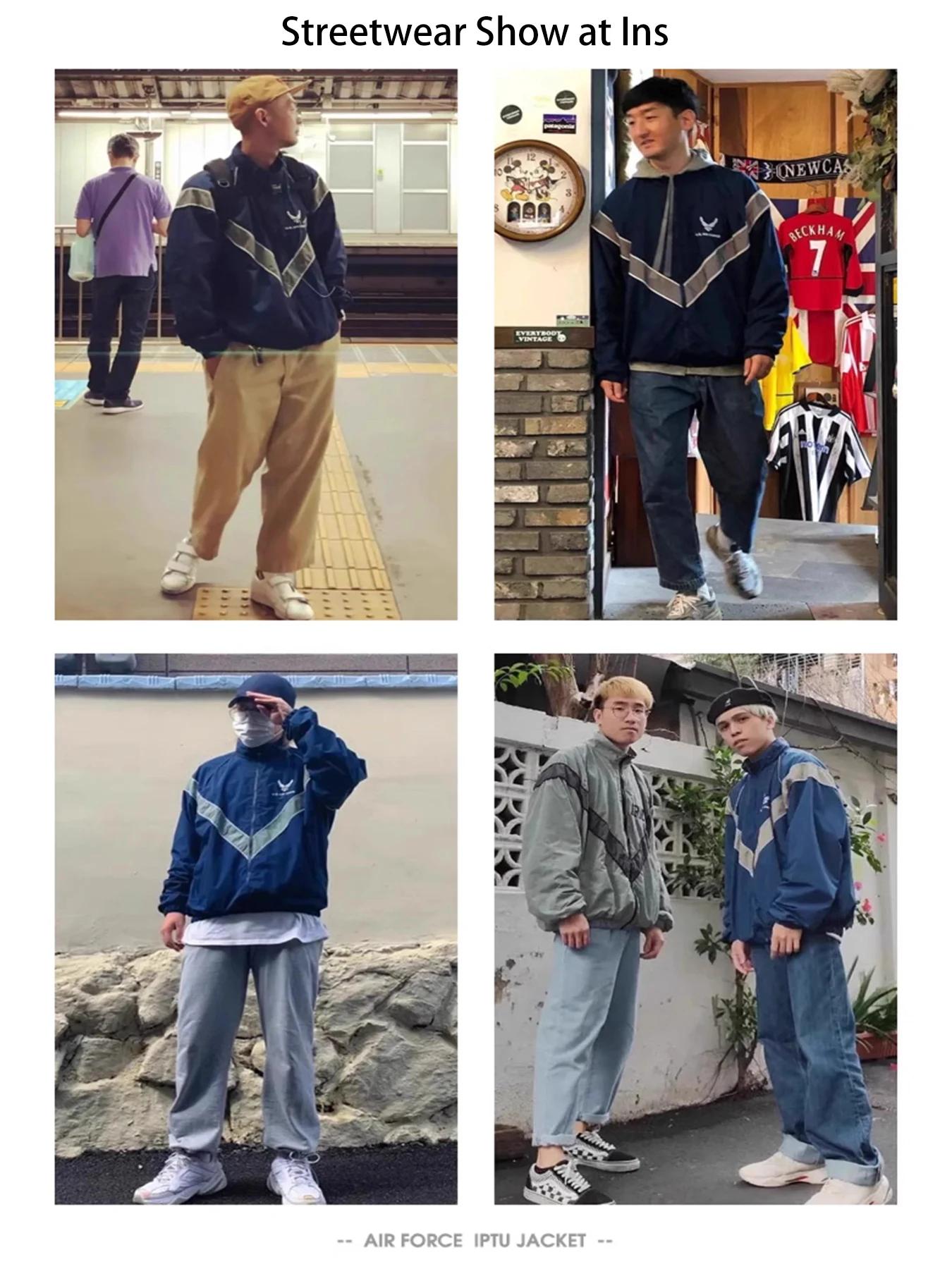 Veste vintage de l'US Air Force IPTU pour hommes, coupe-vent réfléchissant imperméable à capuche en 