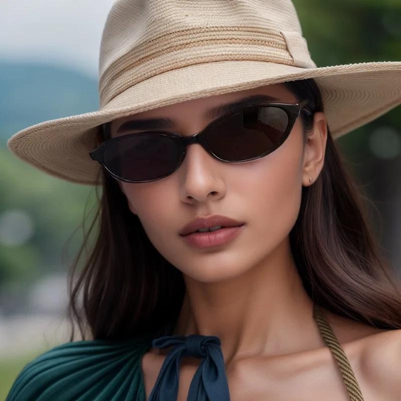 Lunettes de soleil ovales à petite monture pour femmes, nouveau Style rétro, Sexy, marron, tendance,