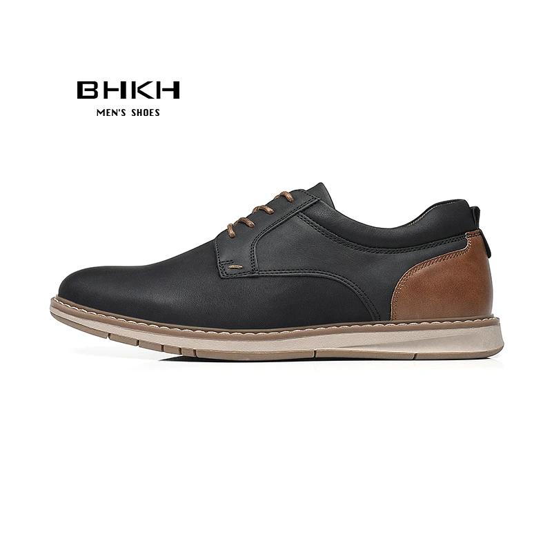 BHKH nouvelles chaussures pour hommes printemps/été en cuir Pu chaussures décontractées respirantes 