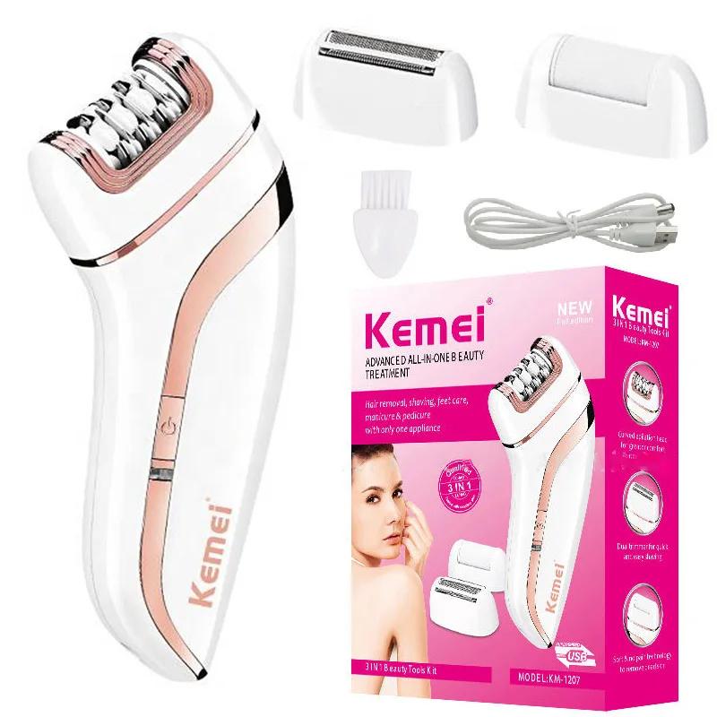 Kemei femmes épilateur électrique dame épilation visage, corps, jambe, Bikini, jambes, bras, aissell