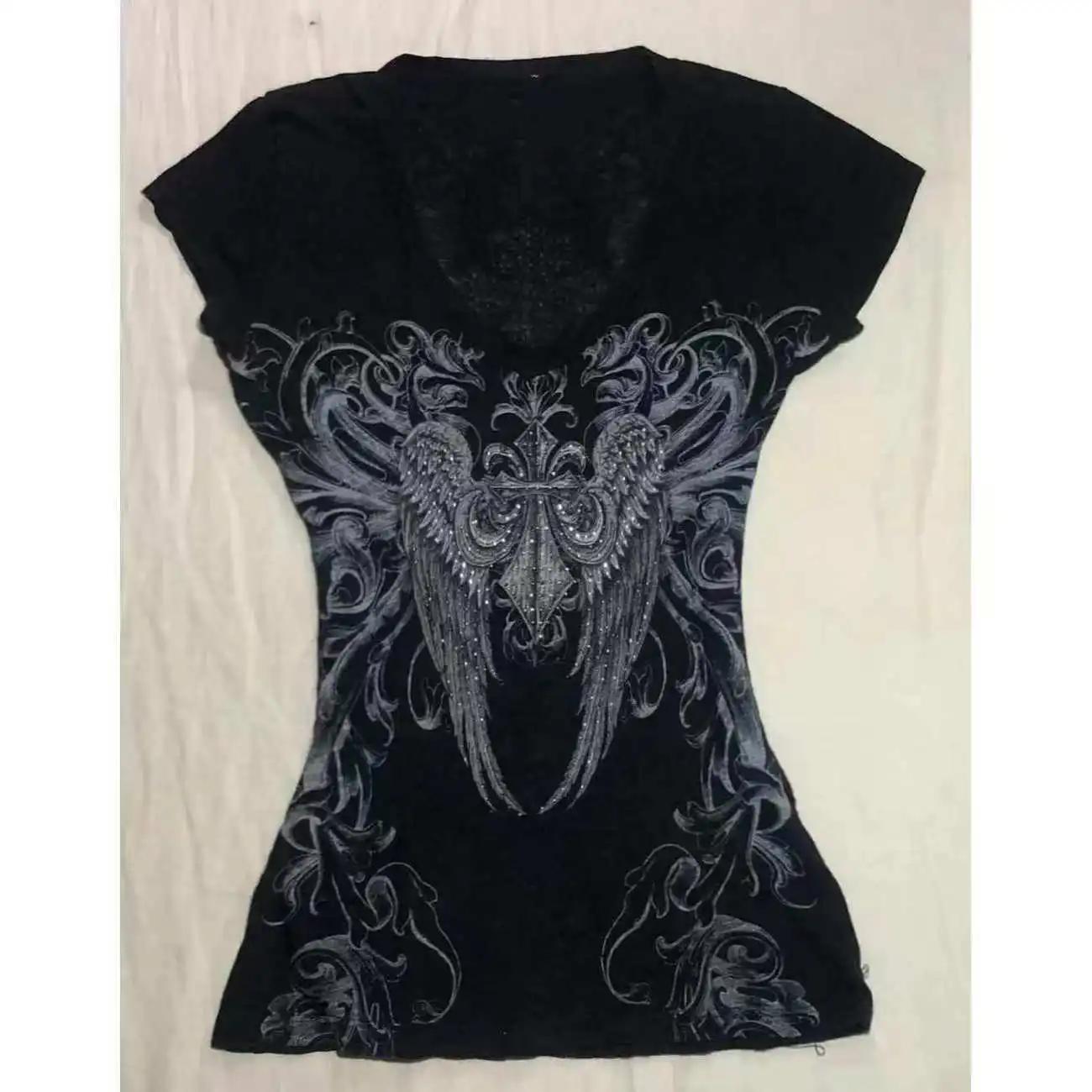 Haut court américain Y2k, T-shirts graphiques Punk, vêtements de rue Hottie des années 2000, doux et