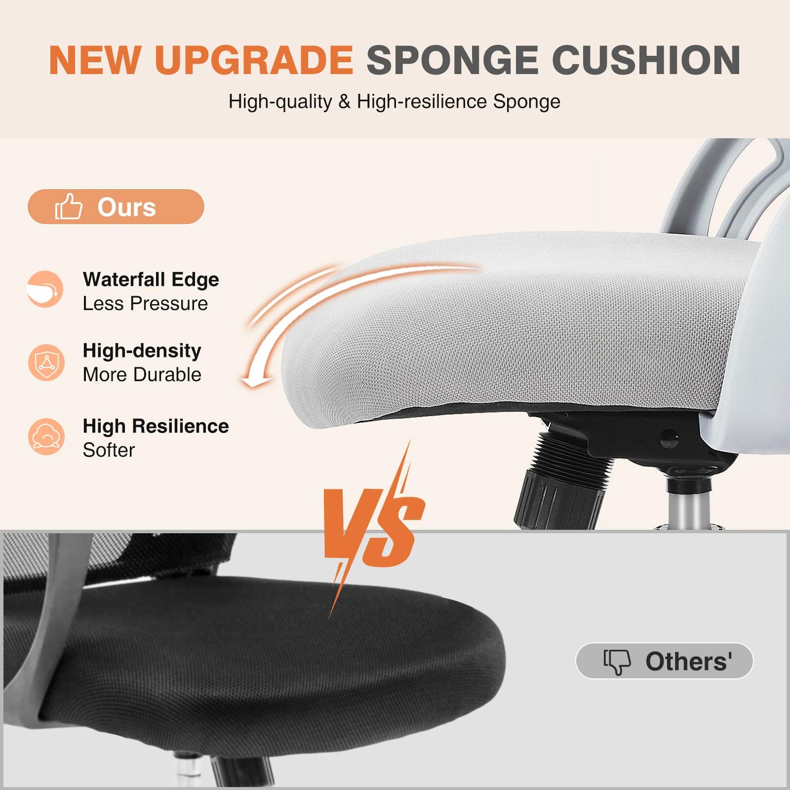 JIan-Chaise de Bureau Ergonomique à Dossier en Maille, Réglable, à Roulettes, pour Ordinateur, Jeu à