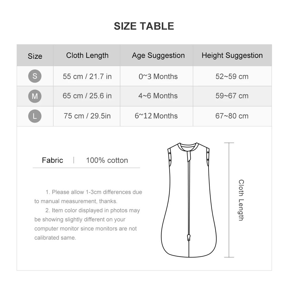 Sac de couchage pour bébé, nouveau-né, sans manches, été, fin, 100% coton, doux, 2 voies, fermeture 