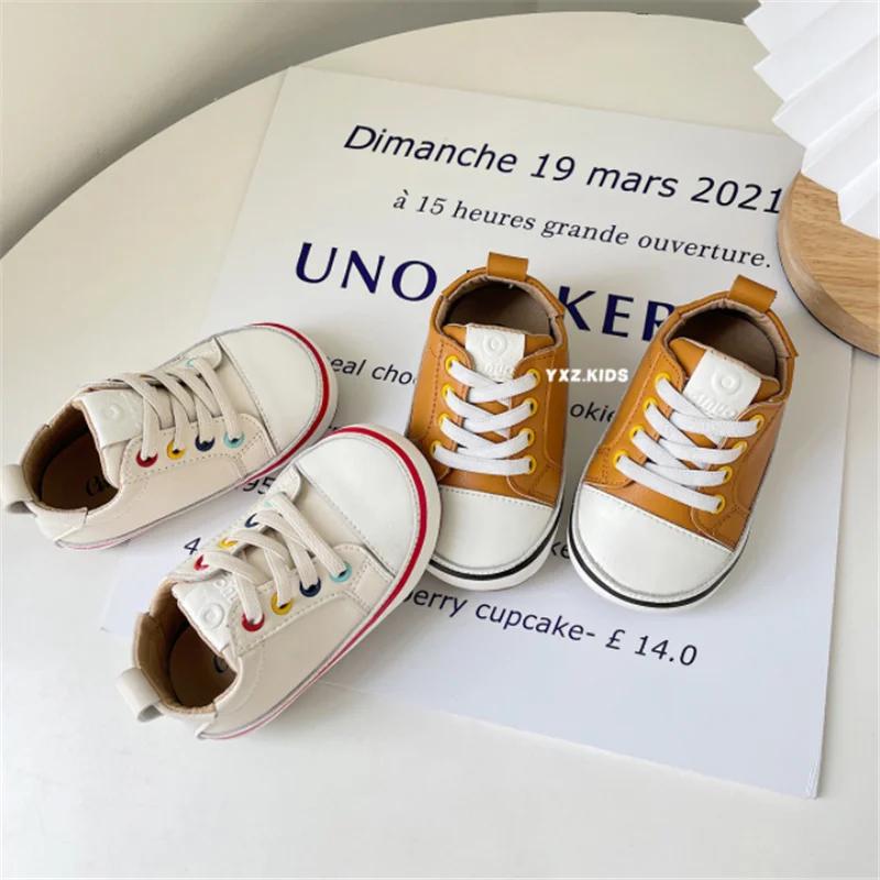 Chaussures en cuir pour bébés garçons et filles, baskets pieds nus à semelle souple, Tennis en plein