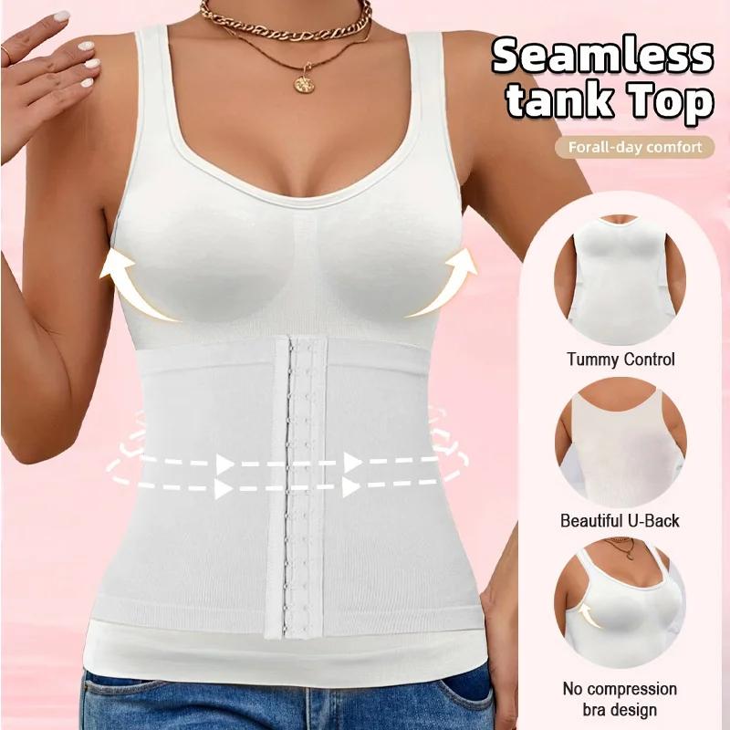 Camisole 3 en 1 très élastique pour femmes, 1 pièce, entraîneur de taille sans couture, coussinet de