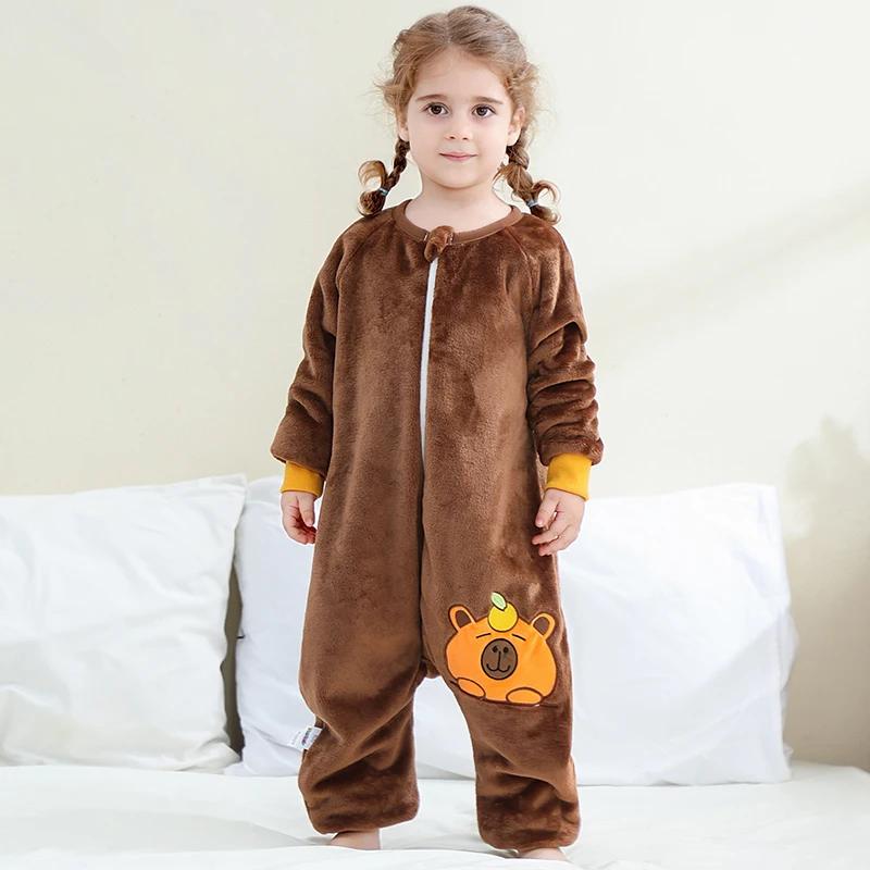 MICHLEY Capitala dessin animé flanelle enfants bébé sac de couchage sac vêtements d'hiver enfant en 
