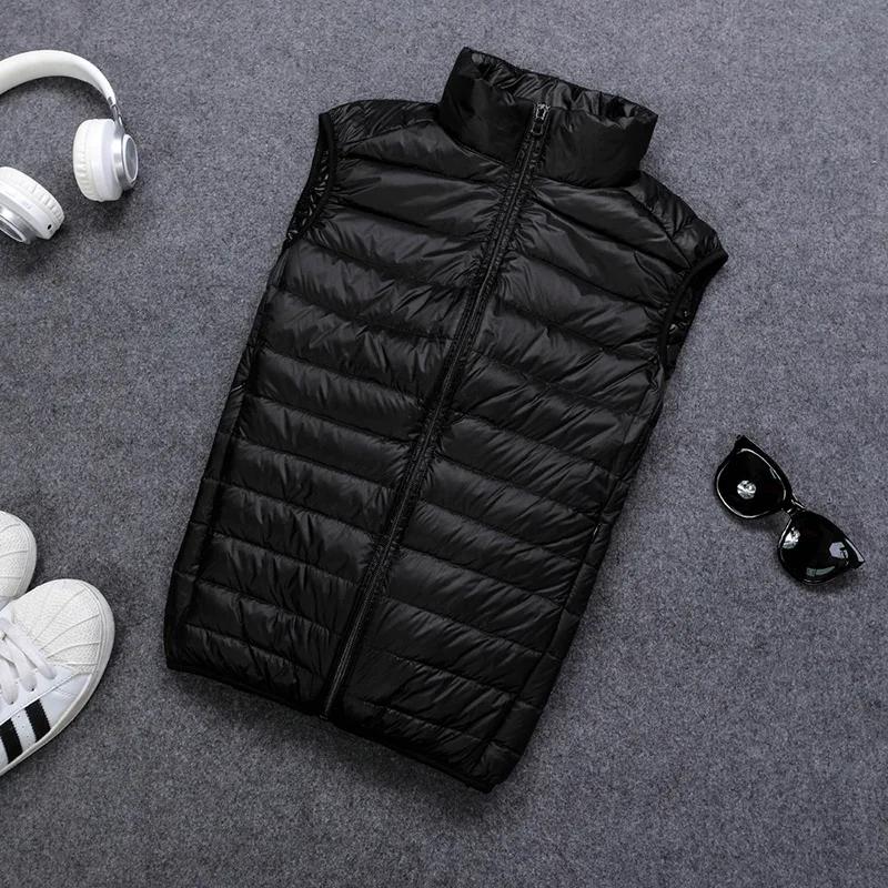 Automne et hiver hommes 90% duvet de canard blanc gilet décontracté léger vers le bas chaud solide s